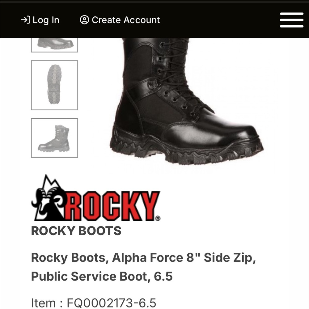 Rocky Boots Alpha Force 8" Black